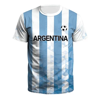 2023 Argentin foci póló, rövid ujjú kerek nyakú laza alkalmi sport gyorsan száraz, jól szellőző nyári felsők játék Nyári ruha 