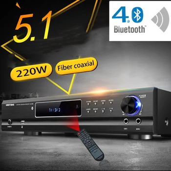 220W-510W Erősítő 220V 5.1 Csatornás Erősítő házimozi Audio Nagy teljesítményű Otthoni Láz Ktv-Erősítő Karaoke Bluetooth