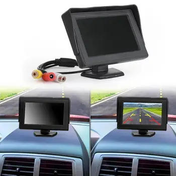 4,3 hüvelykes Hd Autós Monitor Tft monitor, 2-utas Jel Bemeneti Parkolás tolatókamera Egyetemes Hátrameneti Kijelző