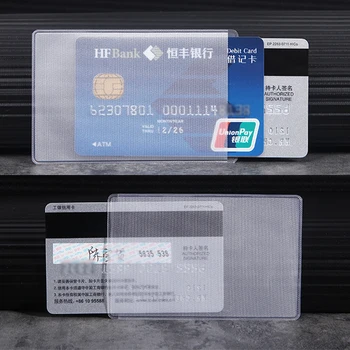 50pcs PVC Átlátszó Kártya-tartó Busz Üzleti Ügyben Bank Hitel-ID-Kártya-tartó Fedelét Azonosító Kártya Konténer Jogosultja