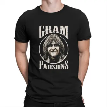 A Férfiak Grafikus Póló Gramm Parsons Tiszta Pamut Felsők Klasszikus Rövid Ujjú Kerek Nyakú Póló Fél Póló