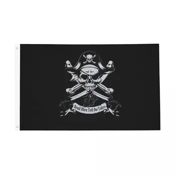 A halottak Nem beszélnek Jolly Roger Beltéri Kültéri Zászló Banner Poliészter Dekoráció Kétoldalas 2x3 3x5 4x6 FT Zászlók