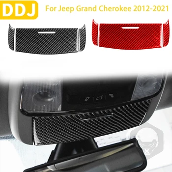 A Jeep Grand Cherokee 2012-2021 Tartozékok Szénszálas Autó Belső Felső Olvasó Lámpa, Trim Matrica Dekoráció