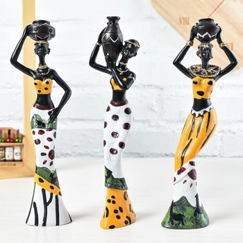 Afrikai Karakter Három Darab Kreatív Otthon Ajándék, Dekoráció