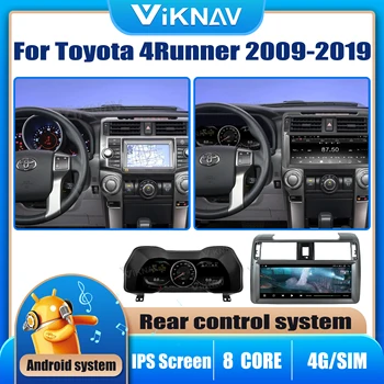 Android Auto HD LCD autórádió Toyota 4Runner 2009-2019 GPS Navigációs Multimédia lejátszó Pilótafülke LCD Sebességmérő