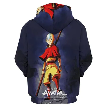 Avatar the Last Airbender Grafikus Kapucnis Férfi Ruházat 3D-s Anime Aang Nyomtatott kapucnis felső Nők Harajuku Divat Kapucnis Pulóver Kapucnis felső