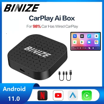 Binize CarPlay AI doboz Android 11 Vezeték nélküli CarPlay Android Auto QCM2290 2+16G Netflix Youtube Iptv Wifi Bluetooth
