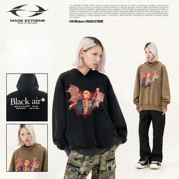 BLACKAIR Koponyák Nyomtatott Mens Pulcsik 2023 Hip-Hop Streetwear Harajuku Pullove Női kapucnis felső
