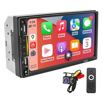 Dupla Din autórádió-val CarPlay, 7 hüvelykes Érintőképernyő Rádió, Bluetooth, majd a Biztonsági Kamera, Telefon Tükör-Link Audio Receiver