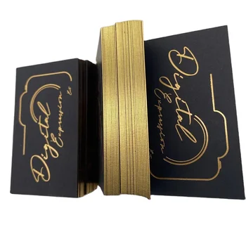 Egyedi Design Luxus Fényes Arany Fólia Széle Köszönöm névjegykártya Meghívó Esküvői Kártya Mintás Papír a Kis Üzleti