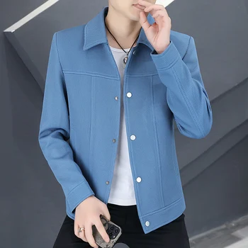 Férfi Hajtóka Gofri kabát Kabát Őszi/Téli Streetwear Koreai Stílus, Ing, Kabát, Elegáns Férfi Ruházat
