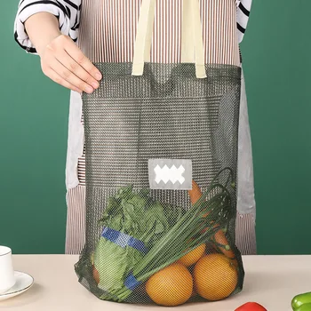 Hordozható Élelmiszerbolt Vásárló Tote Bags Újrafelhasználható Zöldség-Gyümölcs Szervező Tároló Táskák Öko Összecsukható Hálós Szatyor