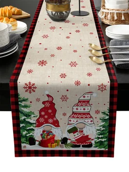 Karácsonyi Hó Gnome Asztali Futó Esküvői Dekoráció, Terítő Konyha, Étkező Asztal Fedezze Haza Fél Asztal Dekoráció