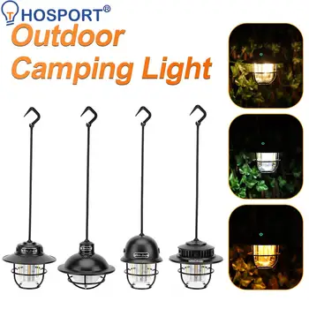 Kültéri Vízálló Kemping Lámpa USB Tölthető, Hordozható Lámpák Retro Lámpa Fél Lógó Lámpa Dekoráció Kerti Világítás