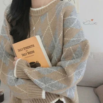 Lusta stílus pulóver pulóver női télen 2022, új, bő szabású tanuló tündér külföldi stílus felső a megvastagodott háló
