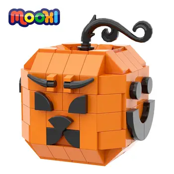 MOOXI Halloween House Arcát változó Tök Modell Alkotói Épület Tégla darabokat Össze Játék Gyerekeknek Ajándék MOC1278