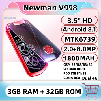 Newman V998 Kettős 4G Flip Okostelefon, 3 GB RAM, 32 GB ROM 3.5