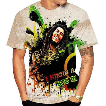 Nyáron Új Bob Marley 3D Nyomtatott Póló Reggae Zene, Hip Hop Alkalmi, Rövid Ujjú Ingek Férfi Nő