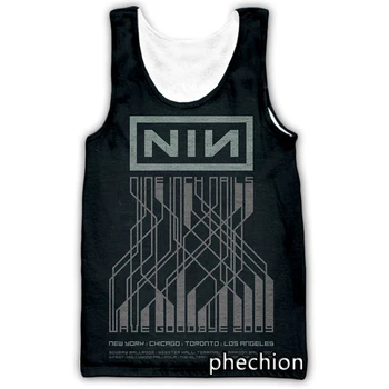 phechion Új Divat a Férfiak/Nők NIN Nine Inch Nails Banda 3D Nyomtatott Ujjatlan Mellény Streetwear Emberek Laza Sport Tartály Tetején A238