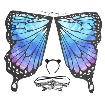 Pillangó Kendő Cape Cosplay Tartozék Pillangók Szárnya Nő Nyomtatás Poliészter Dekoratív Jelmez