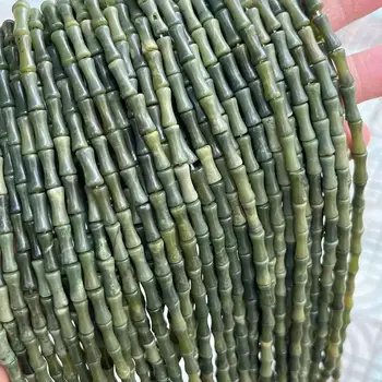 rose quartz/zöld jade/fekete achát/ 5*12mm pillér bambusz DIY ékszer készítés laza gyöngyök FPPJ nagykereskedelmi jellegű drágakő