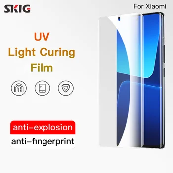 SKIG Képernyő Védő Xiaomi MI 13 Ultra Pro Eszköz Teljes Lefedettség UV Fény Gyógyító Rugalmas Film Nem Edzett Üveg