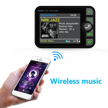 Sztereó MP3 Lejátszó 2,4 Hüvelykes Színes LCD Képernyő Digitális Jel Adás Adapter DAB+ Vevő DAB Rádió Vevő Kezek-szabad Autó