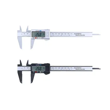 Szénszálas Kompozit LCD Digitális Tolómérő 0-150 mm-es Nyomtávú Mikrométer Mérési Eszköz Féknyereg Uralkodó Inch MM Átalakítás