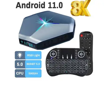 Transpeed Android11 Amlogic S905X4 TV BOX A95X F4 RGB Fény, TV Box Kettős Wifi 8K 4K-s, 3D-s BT5.0 Media Player Set top box