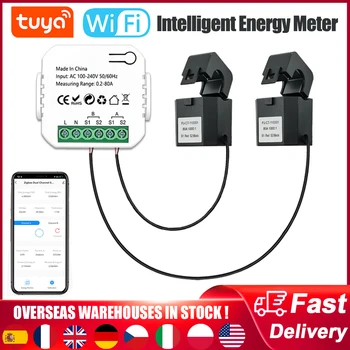 Tuya WIFI Intelligens Energia-Mérő Napenergia FOTOVILLAMOS Rendszer villamosenergia-Termelés-Fogyasztás Kétirányú 12-csatornás Power Monitor CT