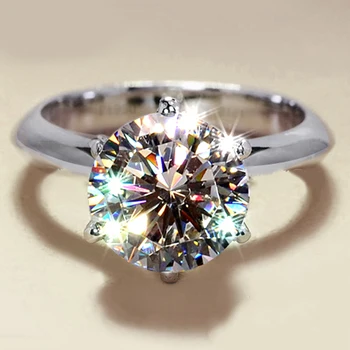 Yanleyu Eredeti Szilárd Tibeti Ezüst Gyűrű 1.5 Karátos 5A Cirkon CZ Szoliter Gyűrű, Esküvői Eljegyzési Ékszert PR288