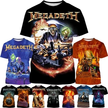 Új Divat Megadeth 3d Nyomtatás póló Férfi Női Felsők Legnépszerűbb Pólók Hip-Hop Stílus Rövid Ujjú Tshirt Fiúk Vintage Tees