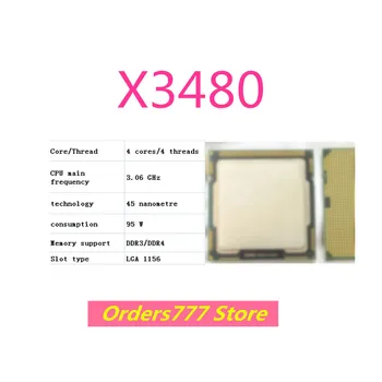Új importált eredeti X3480 3480 CPU 4 mag 4 szál 3.06 GHz-es 95W 45 nm DDR3 R4 minőségbiztosítási 1156