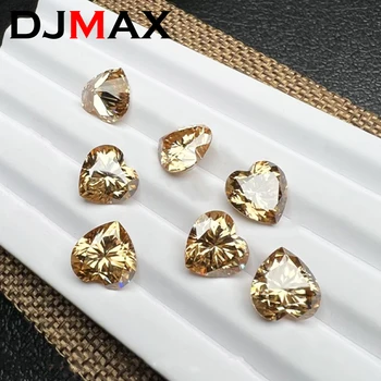 2023 Új DJMAX 0.5-4ct Szív Moissanite Laza Kövek Hitelesített Moissanite Gyémánt, Sárga Pezsgő Arany a vvs1 Ékszerek Készítése