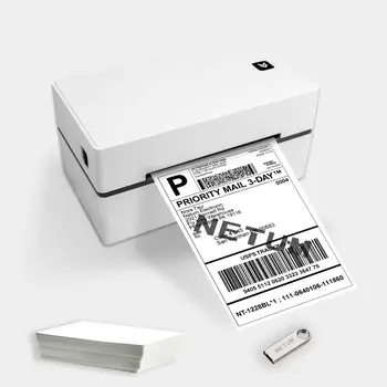 NETUM Szállítási Címke Nyomtató NT-LP110F, 4x6 USB Asztali Thermal címkenyomtató Kompatibilis a Mac, Windows, UPS, USPS